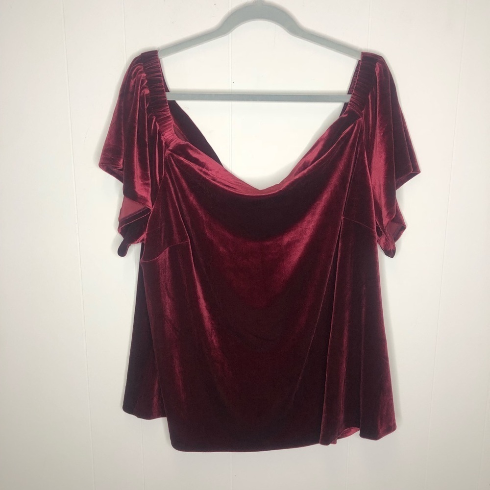 White House Black Market Velvet Off Shoulder Top